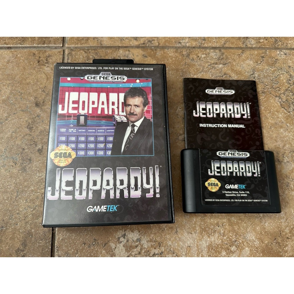 Jeopardy Sega Genesis Complete in Box CIB w/ Manual